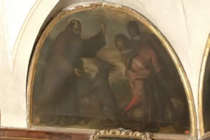 San Francesco ammansisce un lupo - opera attribuita a Giovan Battista Pellizzari (1647)