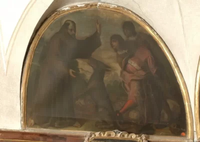 San Francesco ammansisce un lupo - opera attribuita a Giovan Battista Pellizzari (1647)
