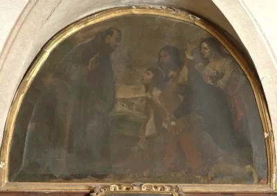 San Francesco dona la vista ad un cieco - opera attribuita a Giovan Battista Pellizzari (1647)