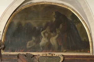 San Francesco libera delle anime purganti - opera attribuita a Giovan Battista Pellizzari (1647)
