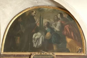 San Francesco e il miracolo del putto nano - opera attribuita a Giovanni Specchietti (1647)