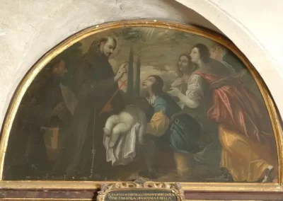 San Francesco e il miracolo del putto nano - opera attribuita a Giovanni Specchietti (1647)