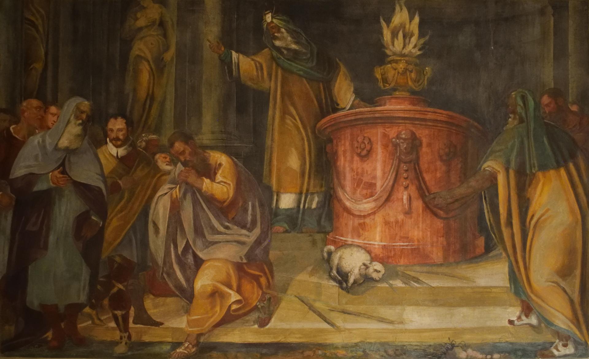 Dipinto "Cacciata di Gioacchino dal tempio" nella Sala della Carità