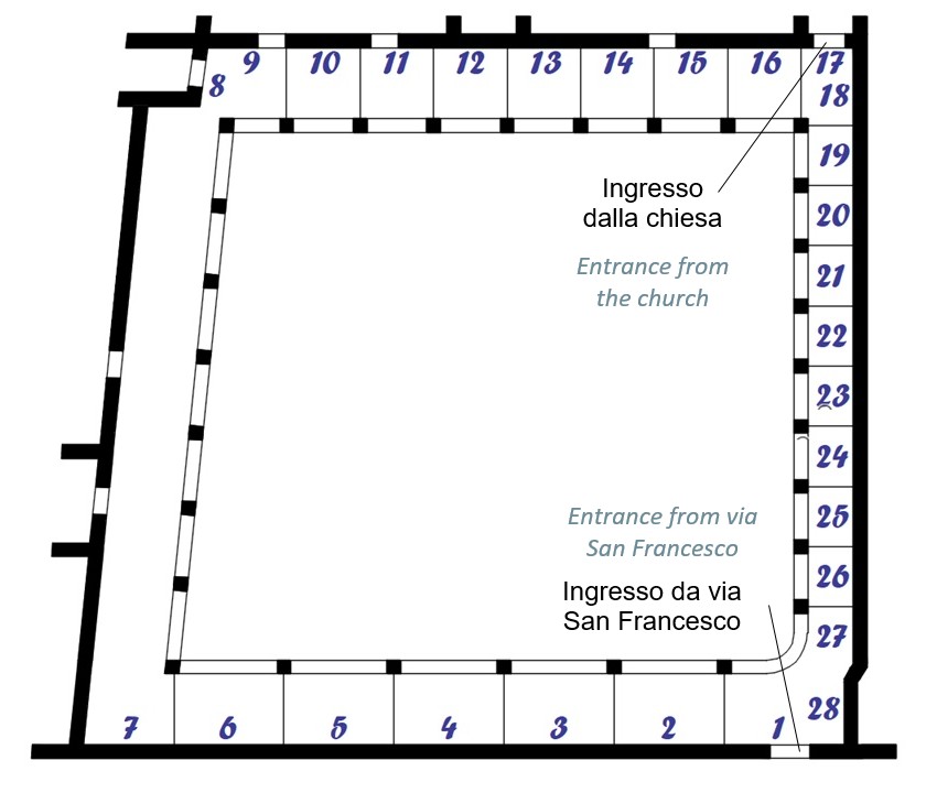 Mappa originale del chiostro di Sant'Antonio
